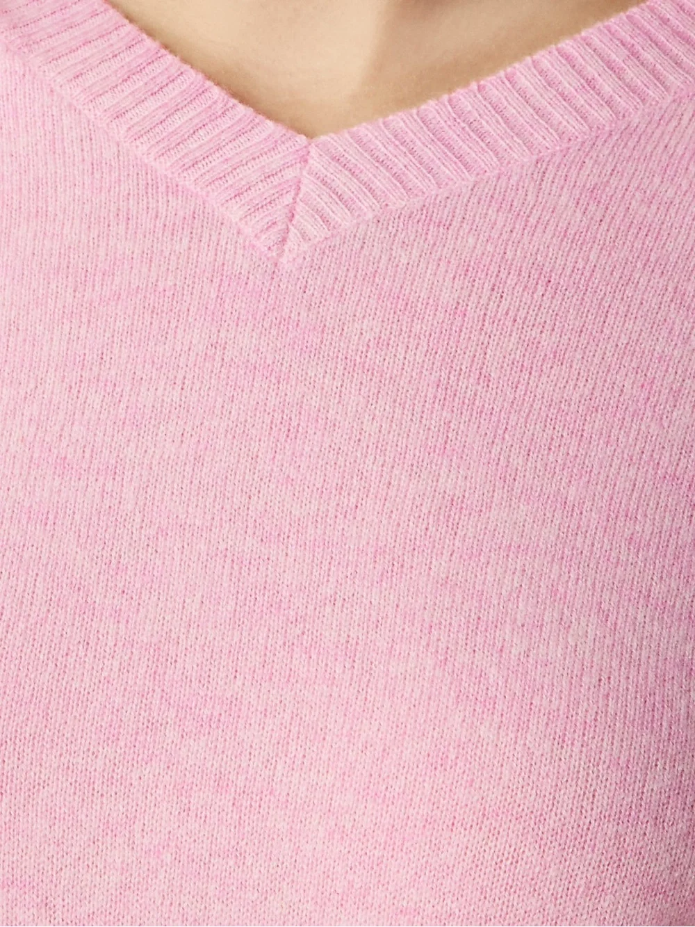 NWT J.Crew Cashmere Pink High V-Neck Sweater Heather Bouquet Sz L